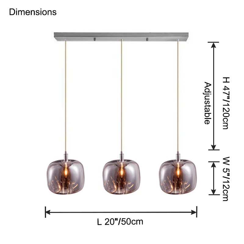 WOMO Colored Glass Multi Pendant Chandelier-WM2111a - Image 33