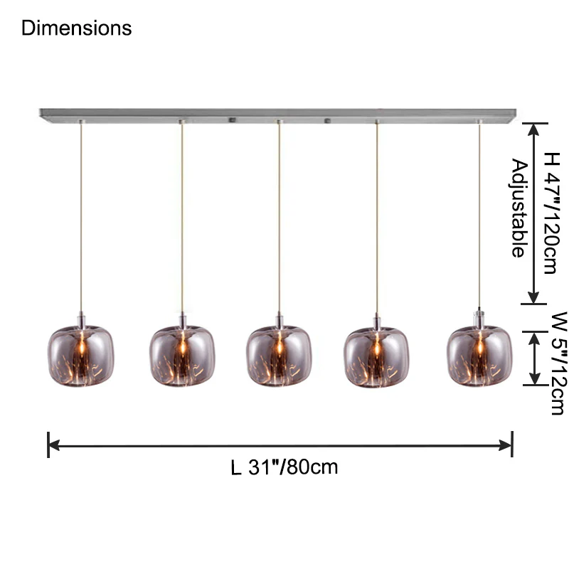WOMO Colored Glass Multi Pendant Chandelier-WM2111a - Image 35