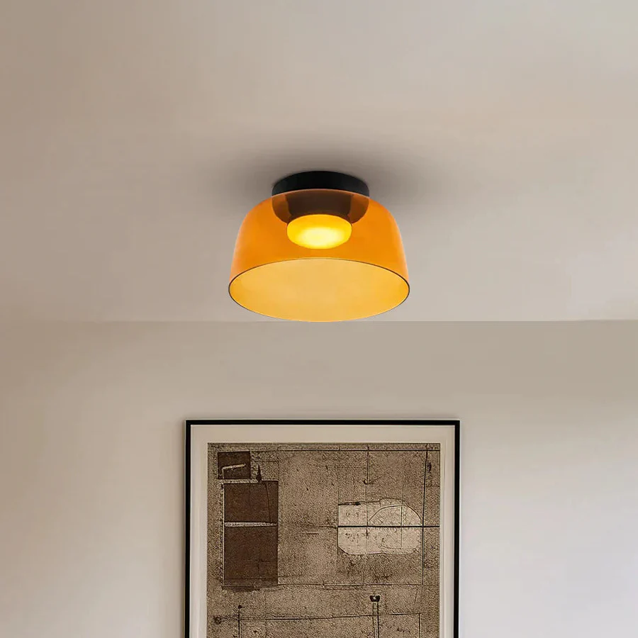 WOMO Colorful Glass Round Flush Mount Ceiling Light-WM1332 - Image 11