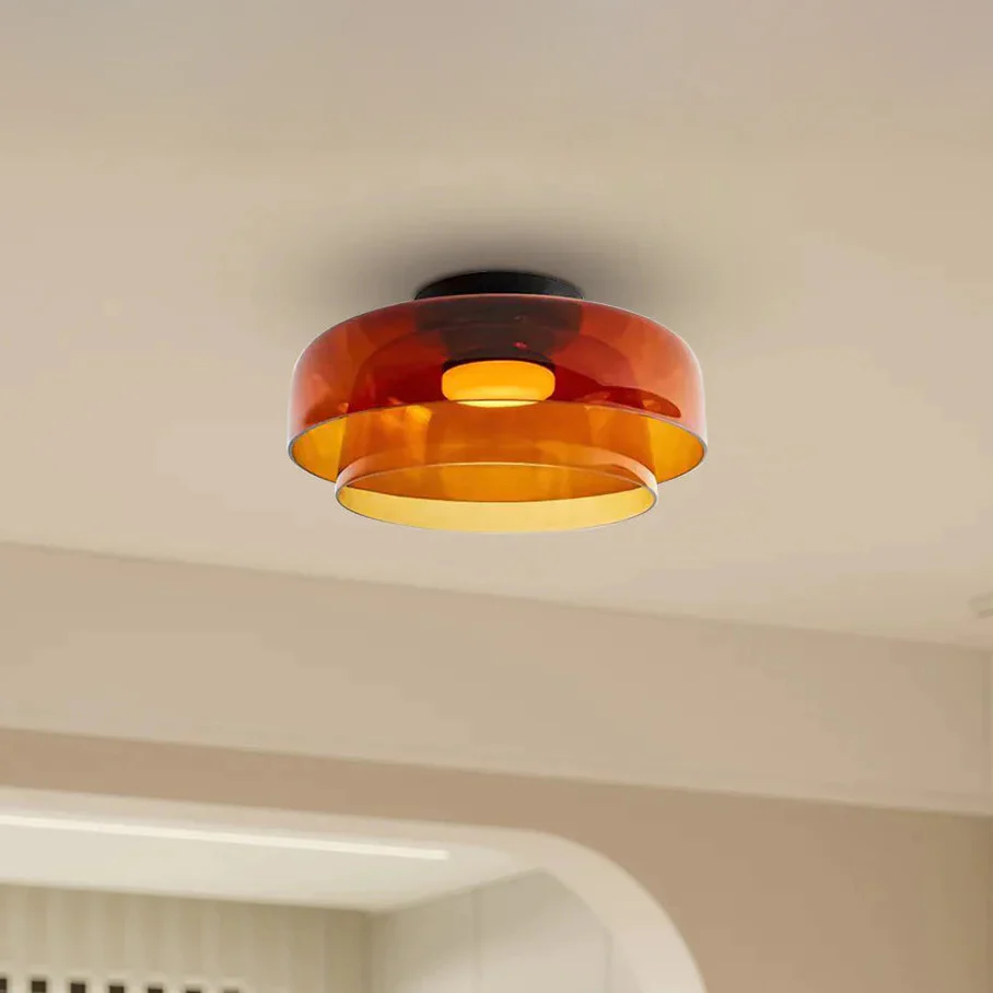 WOMO Colorful Glass Round Flush Mount Ceiling Light-WM1332 - Image 14