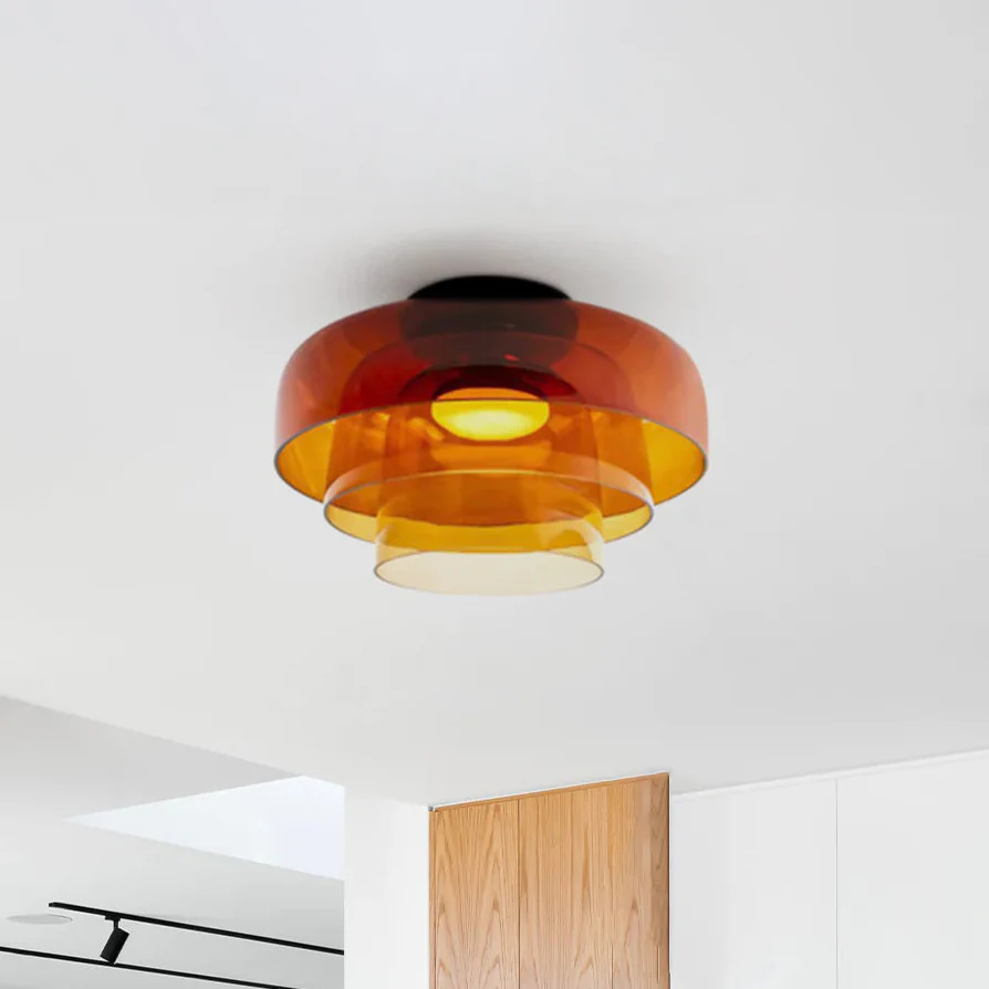 WOMO Colorful Glass Round Flush Mount Ceiling Light-WM1332 - Image 15