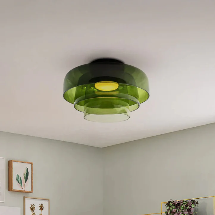 WOMO Colorful Glass Round Flush Mount Ceiling Light-WM1332 - Image 5
