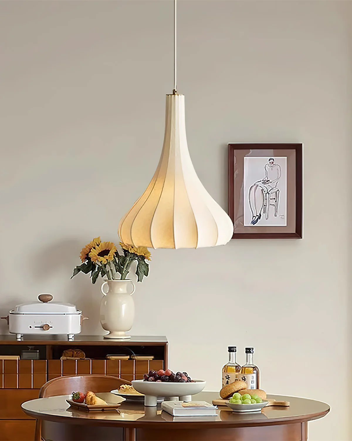 WOMO Cone Silk Pendant Light-WM2975 - Image 3