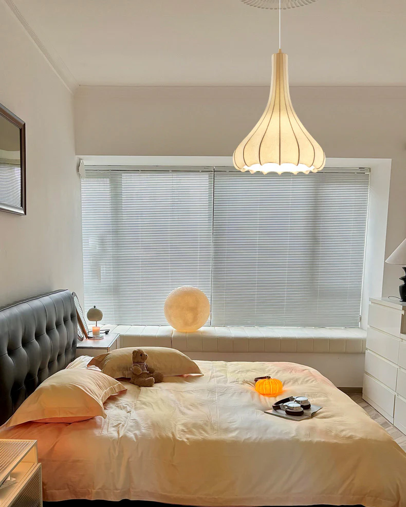 WOMO Cone Silk Pendant Light-WM2975 - Image 9