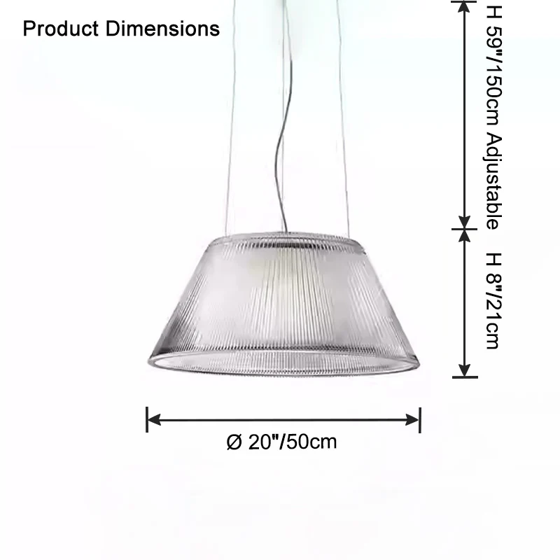 WOMO Conical Drum Glass Pendant Light-WM2788 - Image 21