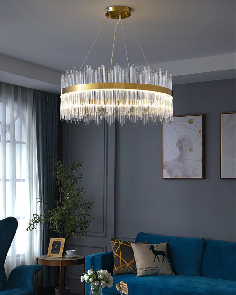 WOMO Glass Rods Round Chandelier-WM2186 - Image 10