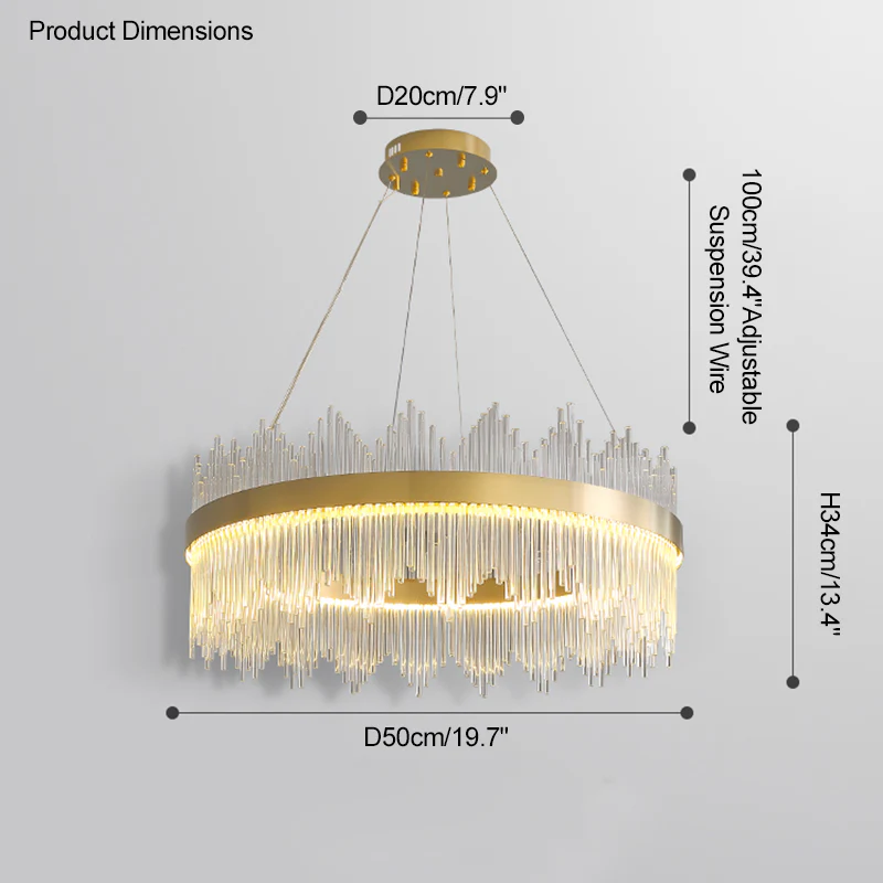 WOMO Glass Rods Round Chandelier-WM2186 - Image 105