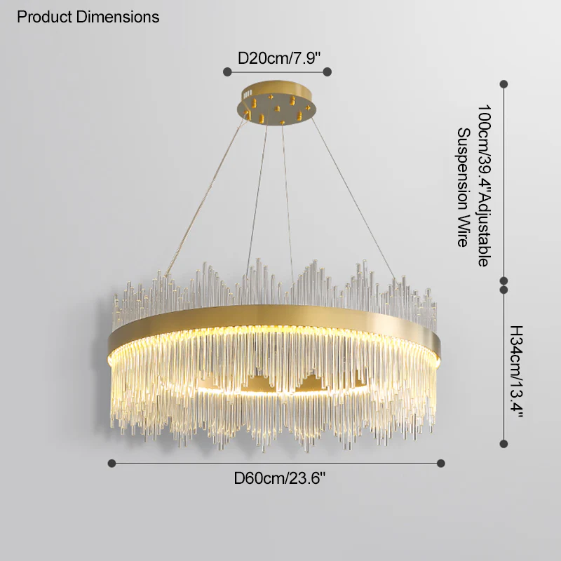 WOMO Glass Rods Round Chandelier-WM2186 - Image 106