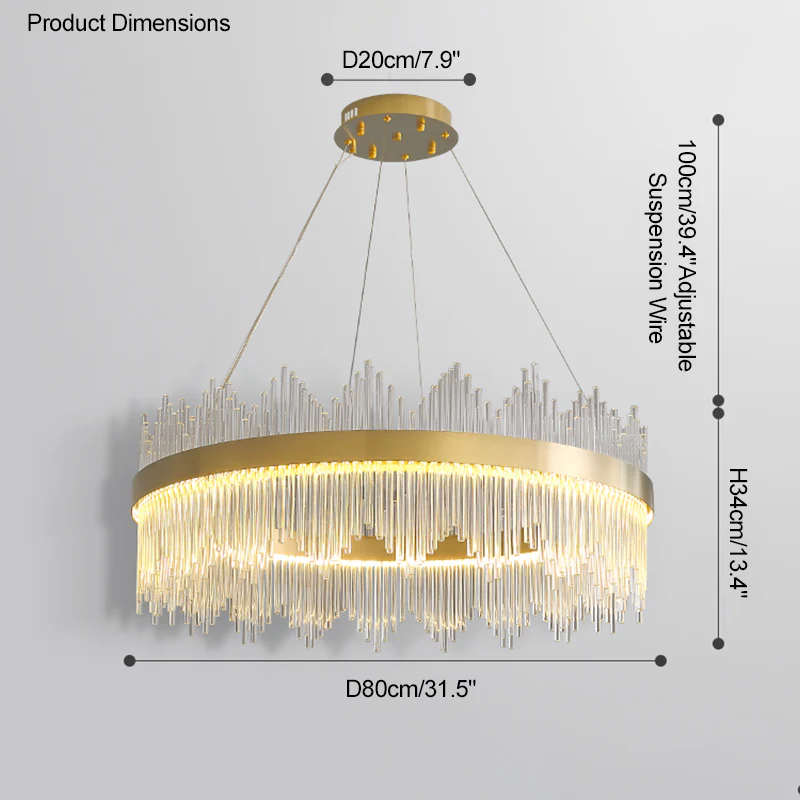 WOMO Glass Rods Round Chandelier-WM2186 - Image 107