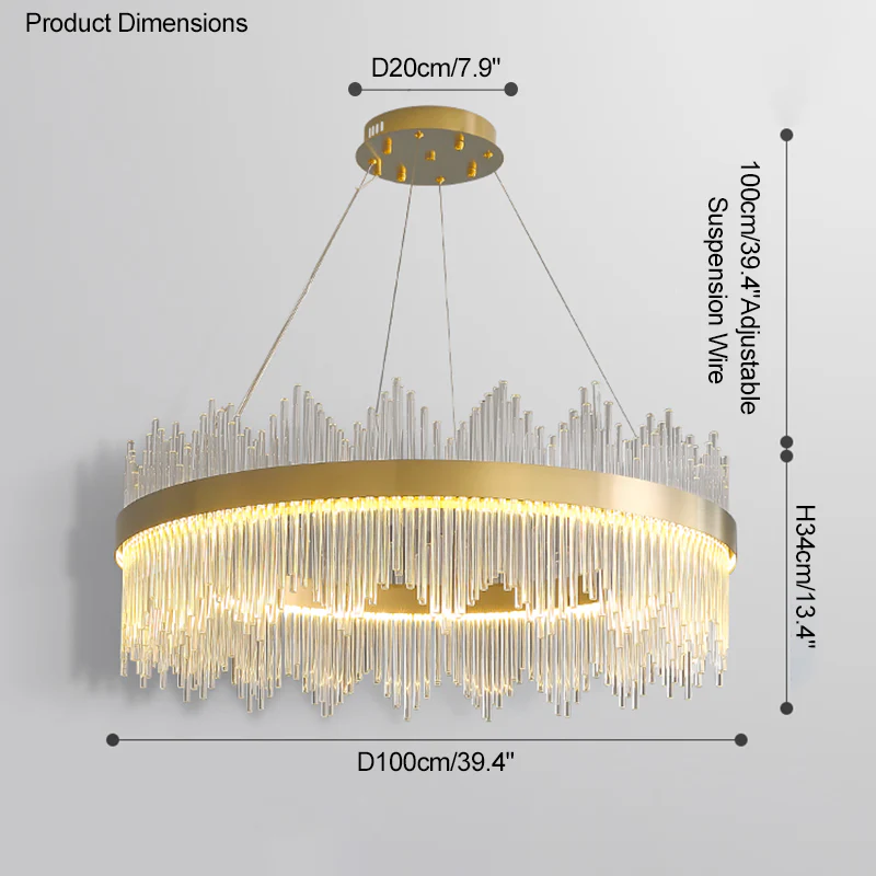WOMO Glass Rods Round Chandelier-WM2186 - Image 108