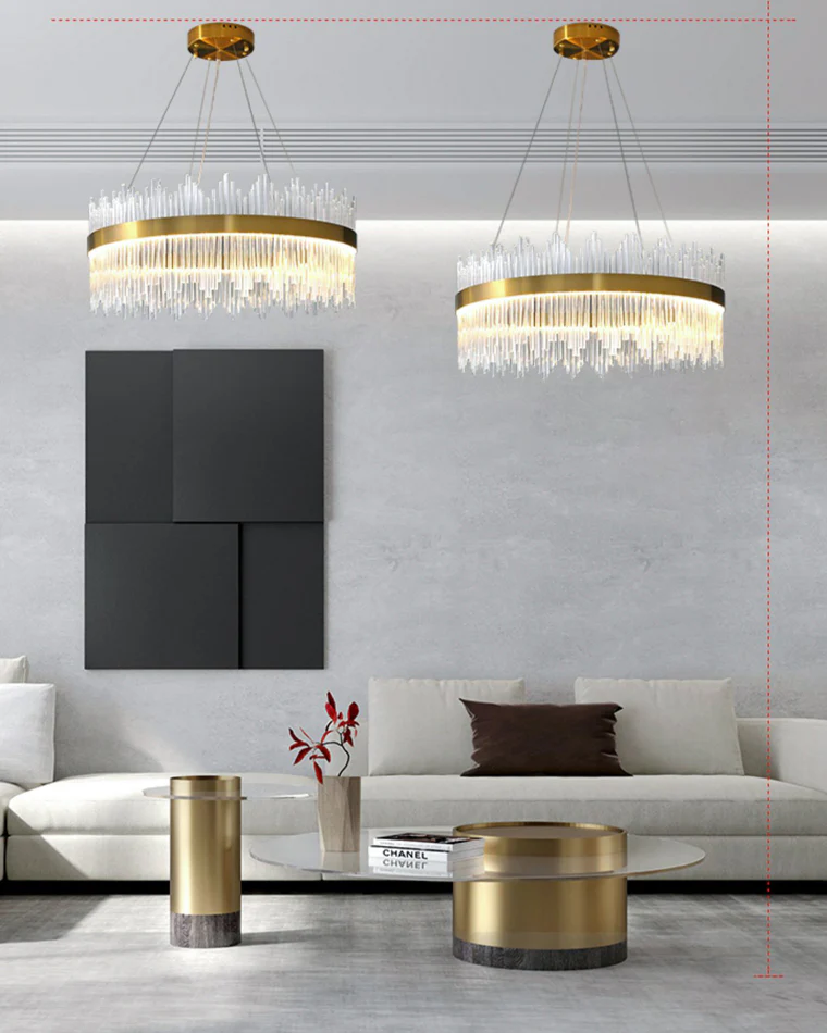WOMO Glass Rods Round Chandelier-WM2186 - Image 11