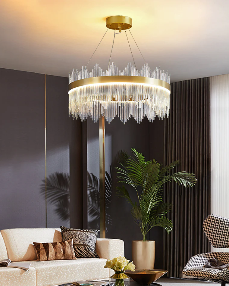 WOMO Glass Rods Round Chandelier-WM2186 - Image 12