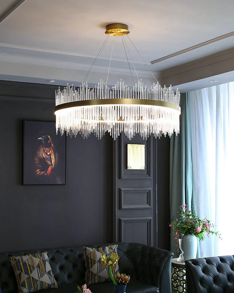 WOMO Glass Rods Round Chandelier-WM2186 - Image 2