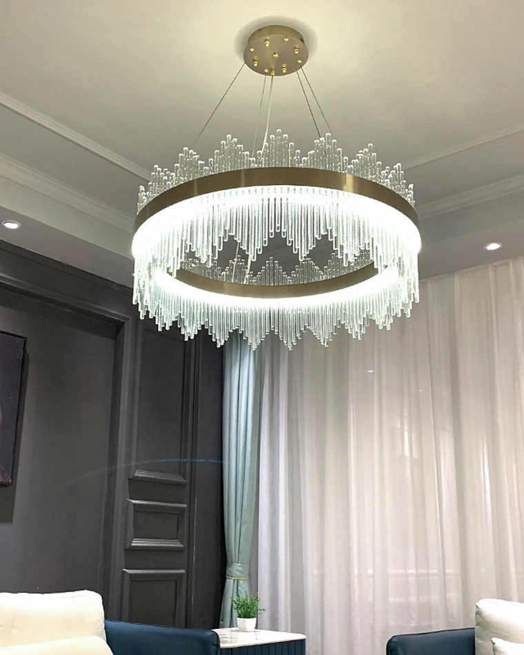 WOMO Glass Rods Round Chandelier-WM2186 - Image 23