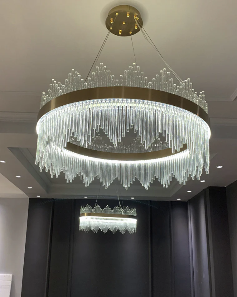 WOMO Glass Rods Round Chandelier-WM2186 - Image 25