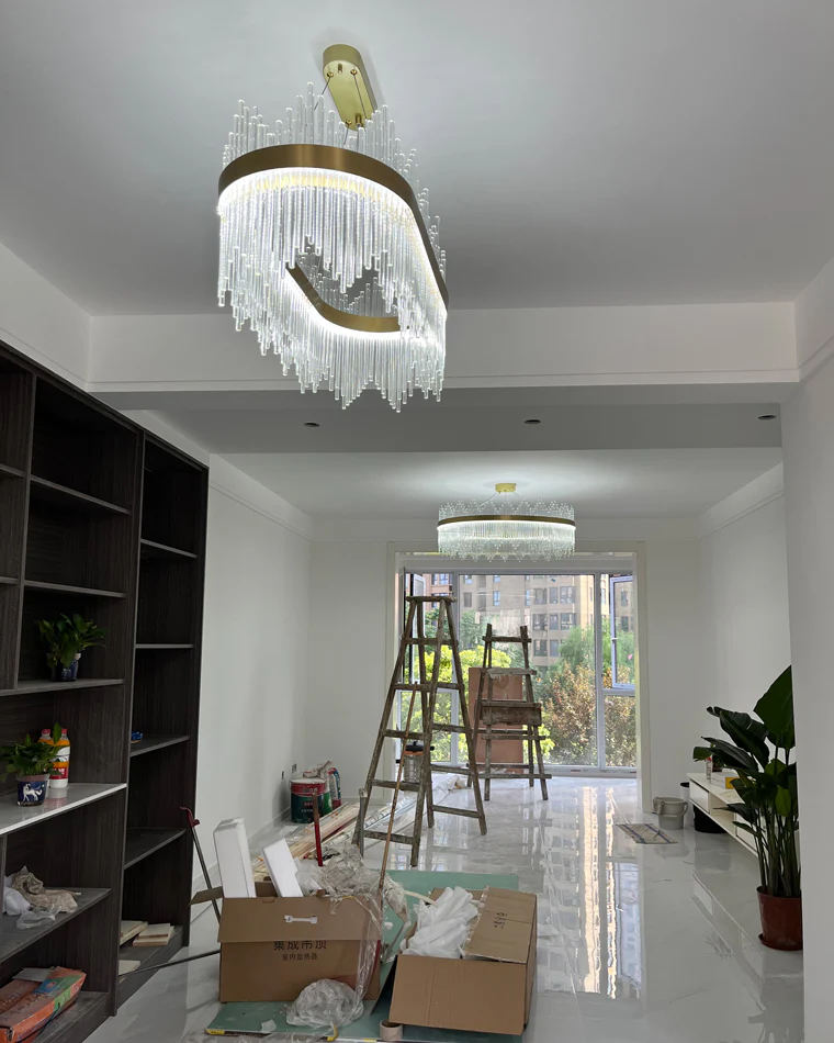 WOMO Glass Rods Round Chandelier-WM2186 - Image 29