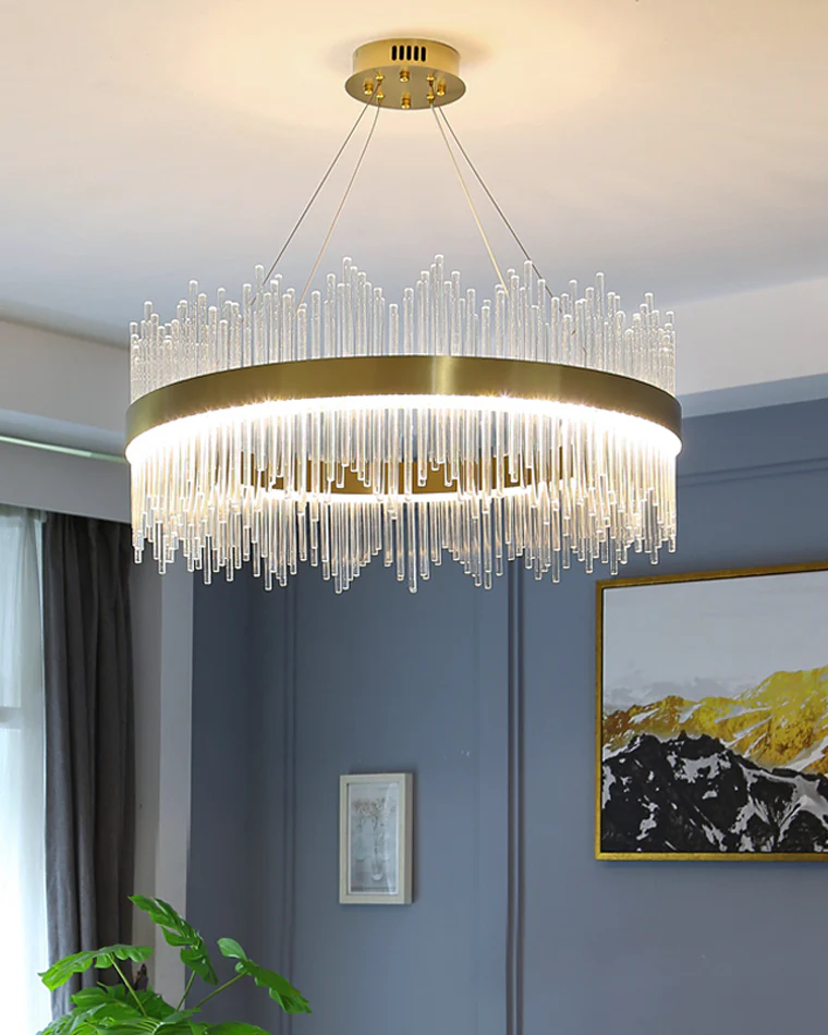 WOMO Glass Rods Round Chandelier-WM2186 - Image 3