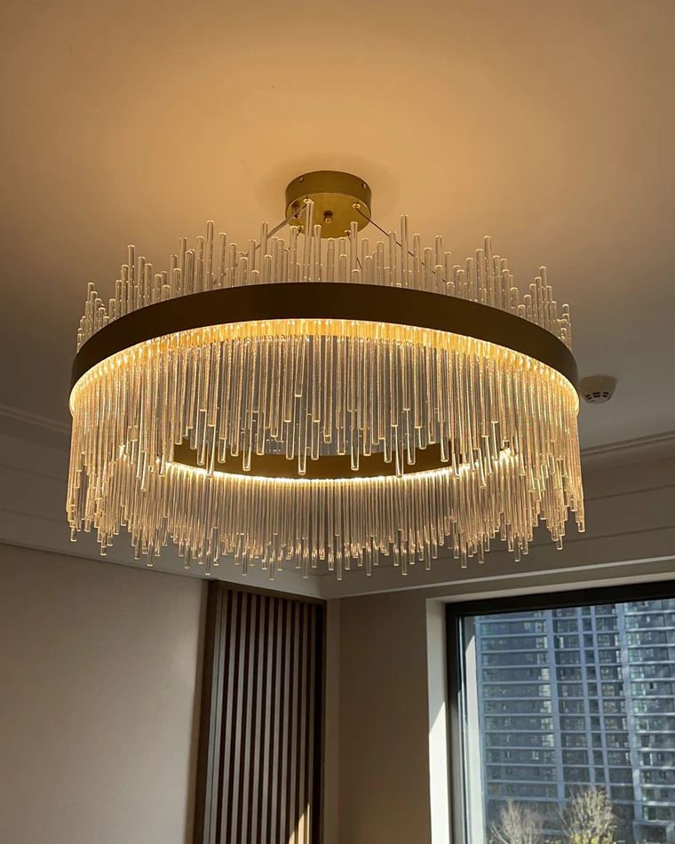 WOMO Glass Rods Round Chandelier-WM2186 - Image 47
