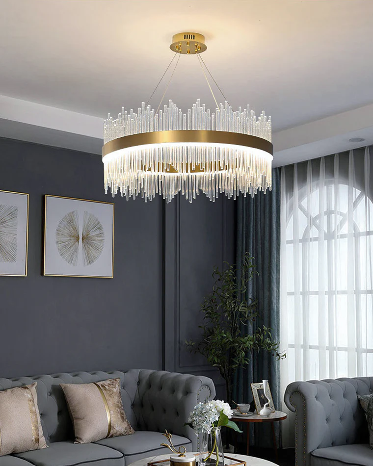 WOMO Glass Rods Round Chandelier-WM2186 - Image 6