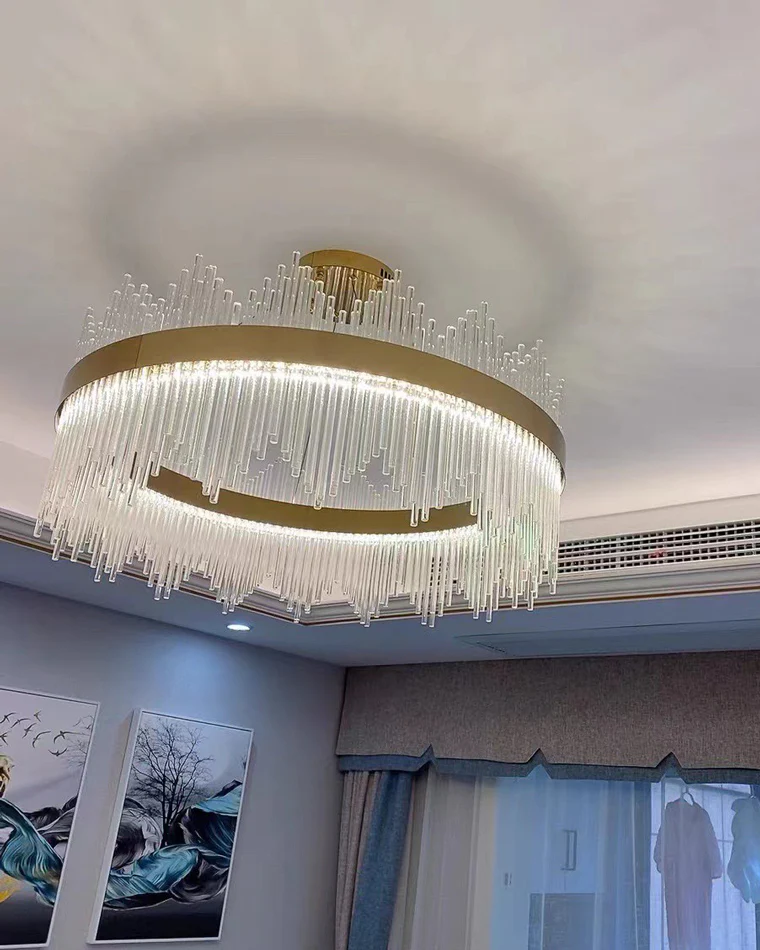 WOMO Glass Rods Round Chandelier-WM2186 - Image 65