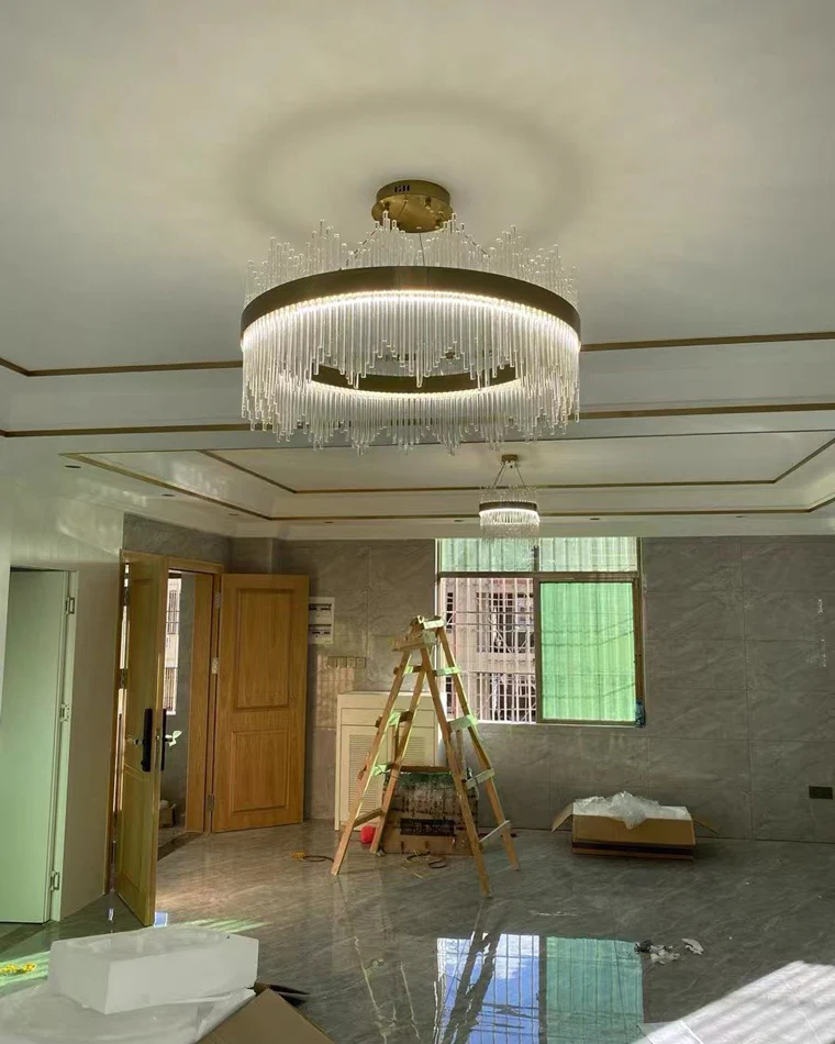 WOMO Glass Rods Round Chandelier-WM2186 - Image 83