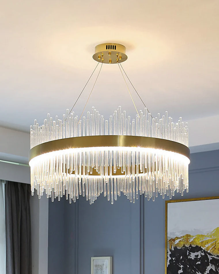 WOMO Glass Rods Round Chandelier-WM2186 - Image 9