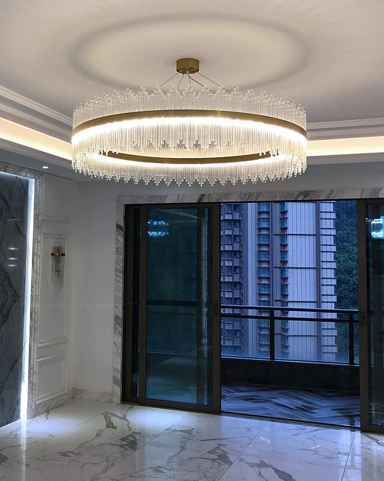 WOMO Glass Rods Round Chandelier-WM2186 - Image 92