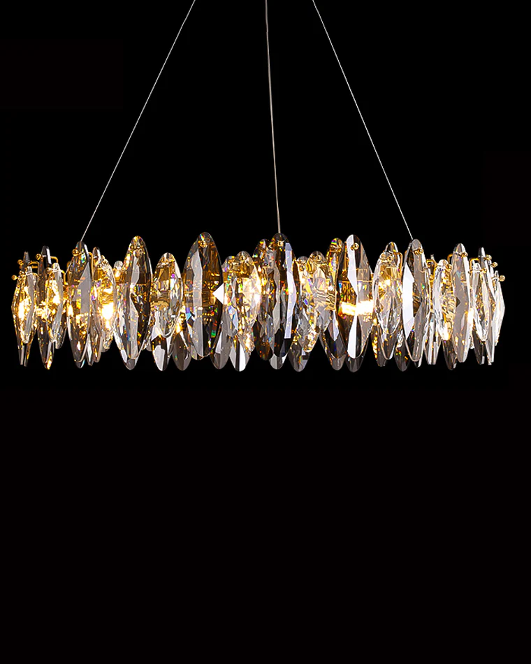 WOMO Smoked Crystal Round Chandelier-WM2187 - Image 13