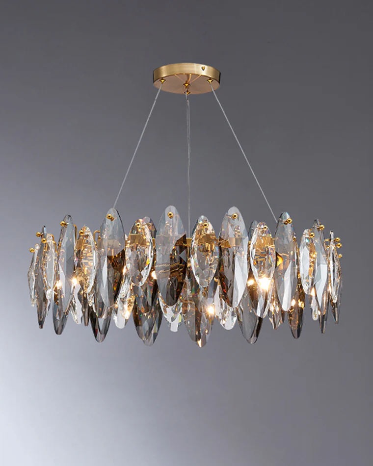 WOMO Smoked Crystal Round Chandelier-WM2187 - Image 15