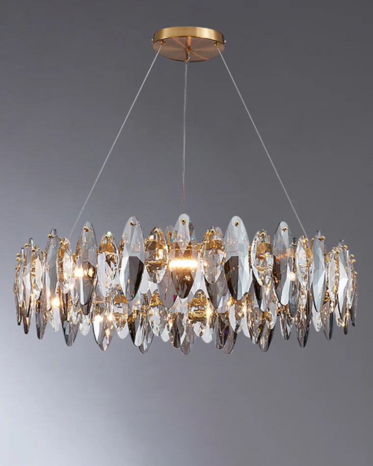 WOMO Smoked Crystal Round Chandelier-WM2187 - Image 16