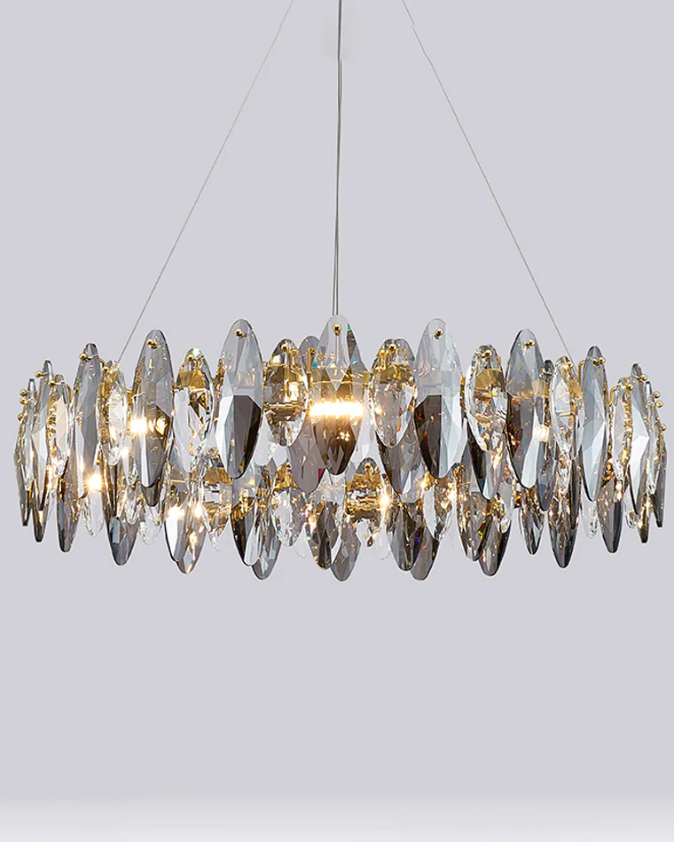 WOMO Smoked Crystal Round Chandelier-WM2187 - Image 18