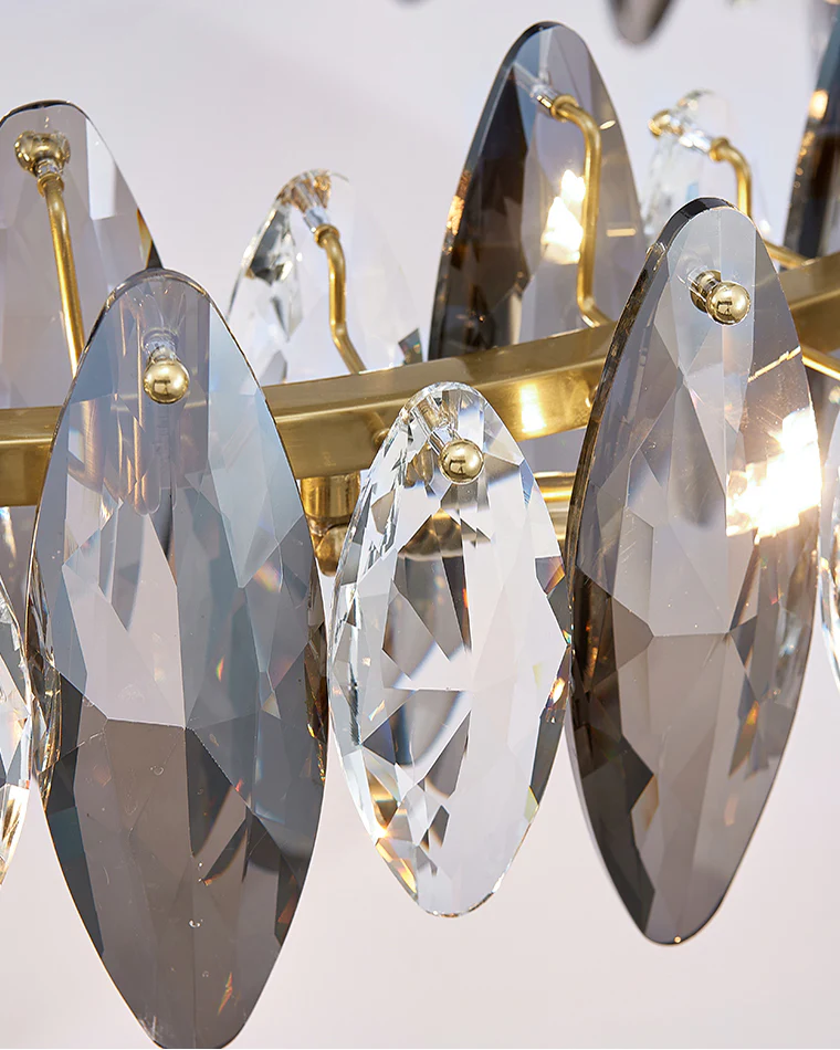 WOMO Smoked Crystal Round Chandelier-WM2187 - Image 25