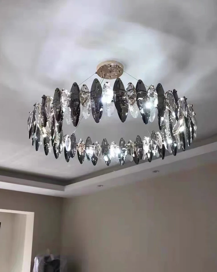 WOMO Smoked Crystal Round Chandelier-WM2187 - Image 30
