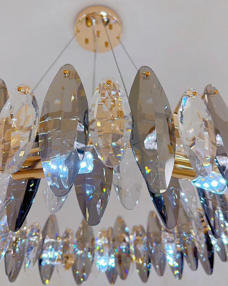 WOMO Smoked Crystal Round Chandelier-WM2187 - Image 31