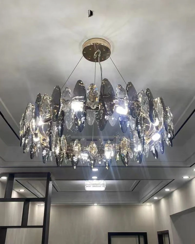 WOMO Smoked Crystal Round Chandelier-WM2187 - Image 33