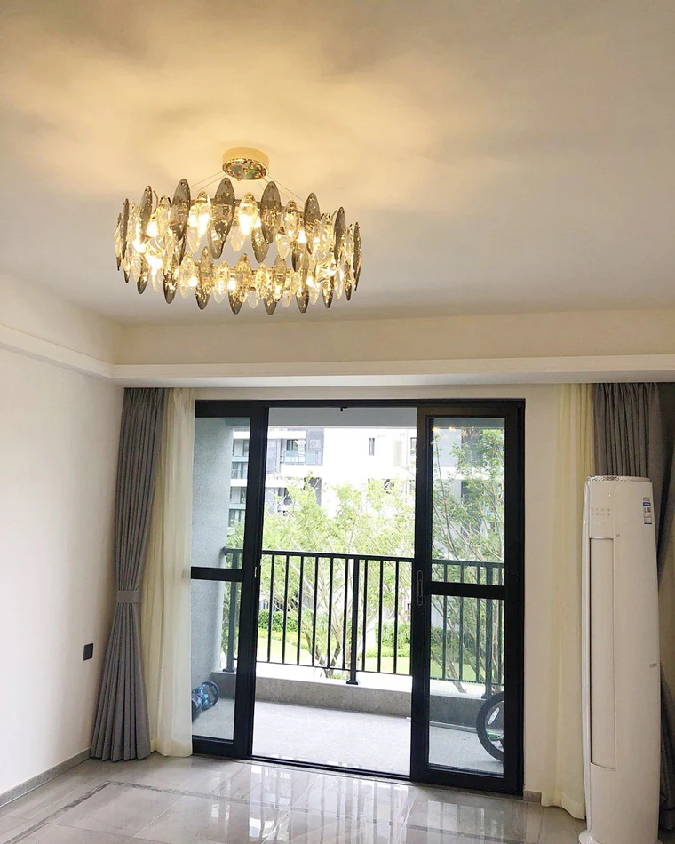 WOMO Smoked Crystal Round Chandelier-WM2187 - Image 39