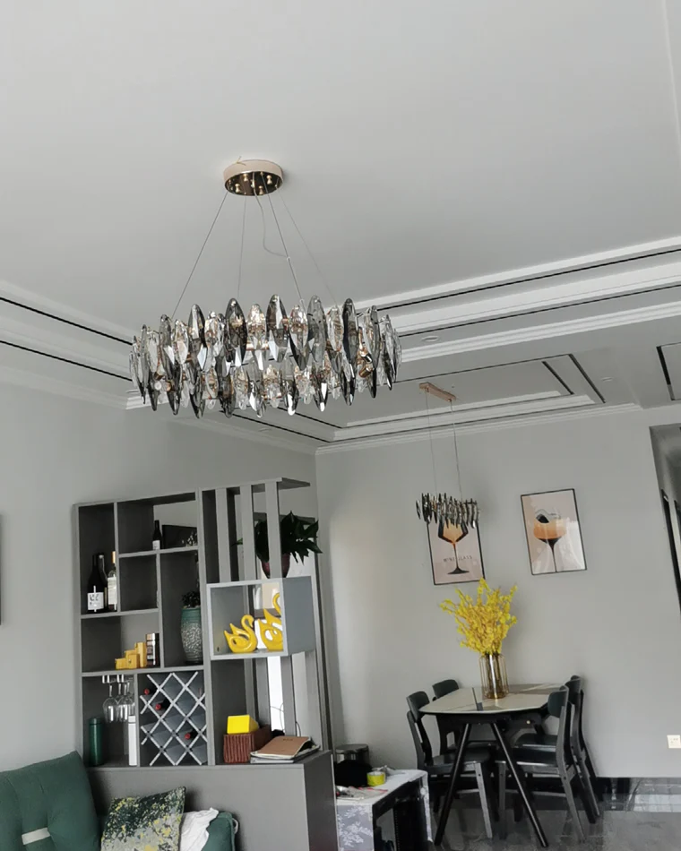 WOMO Smoked Crystal Round Chandelier-WM2187 - Image 40