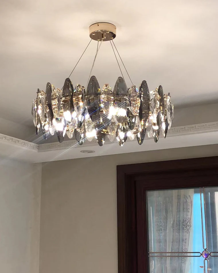 WOMO Smoked Crystal Round Chandelier-WM2187 - Image 44