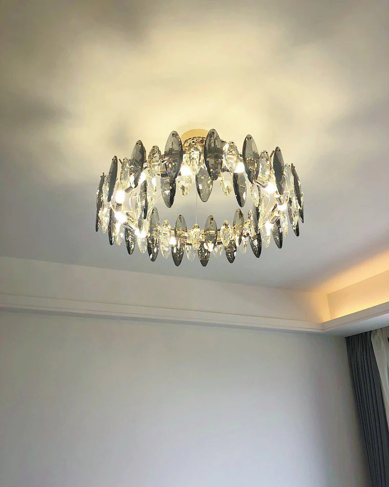 WOMO Smoked Crystal Round Chandelier-WM2187 - Image 45