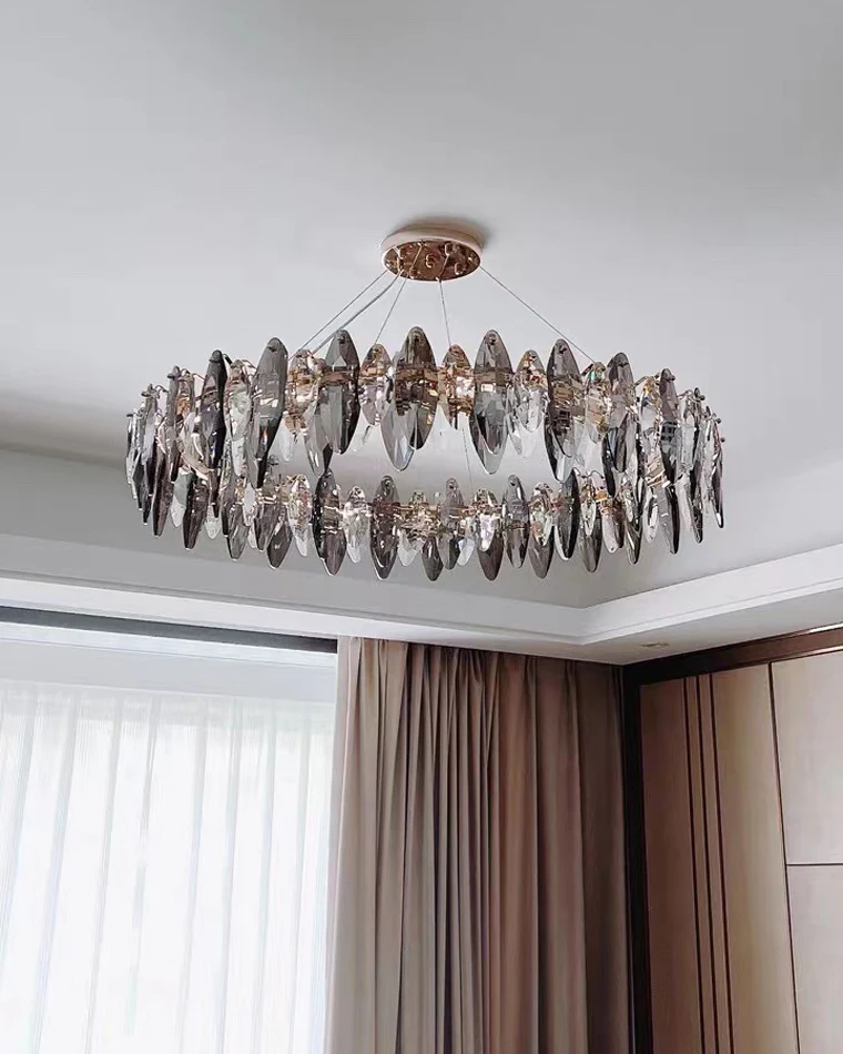 WOMO Smoked Crystal Round Chandelier-WM2187 - Image 47