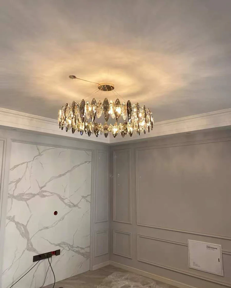 WOMO Smoked Crystal Round Chandelier-WM2187 - Image 48