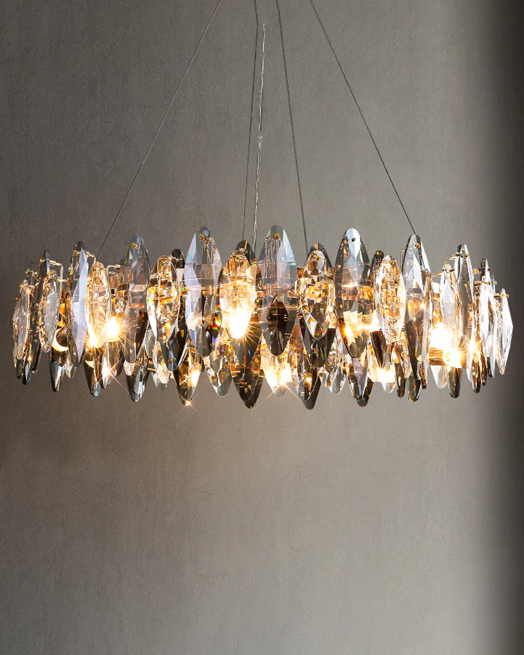WOMO Smoked Crystal Round Chandelier-WM2187 - Image 5
