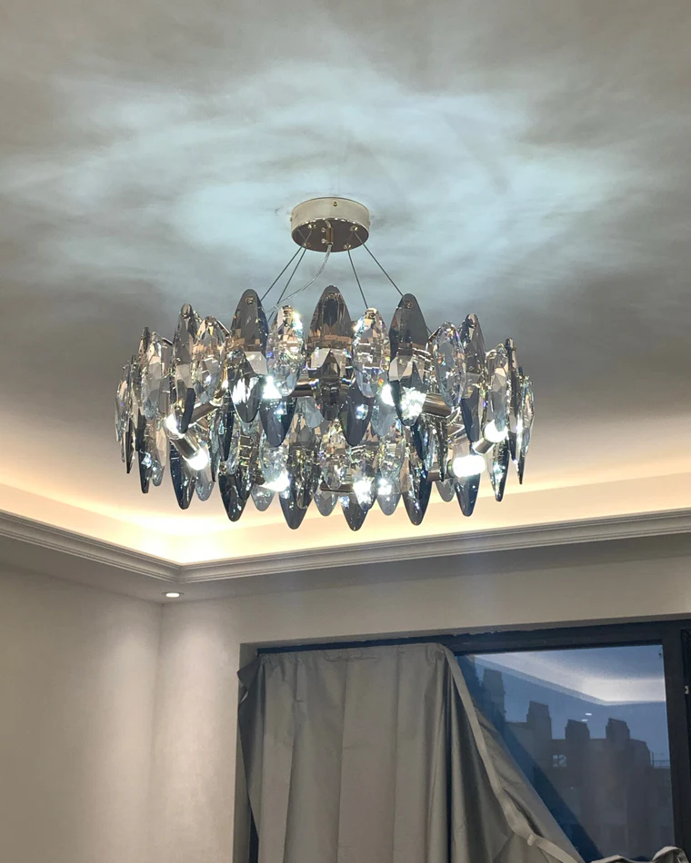 WOMO Smoked Crystal Round Chandelier-WM2187 - Image 51
