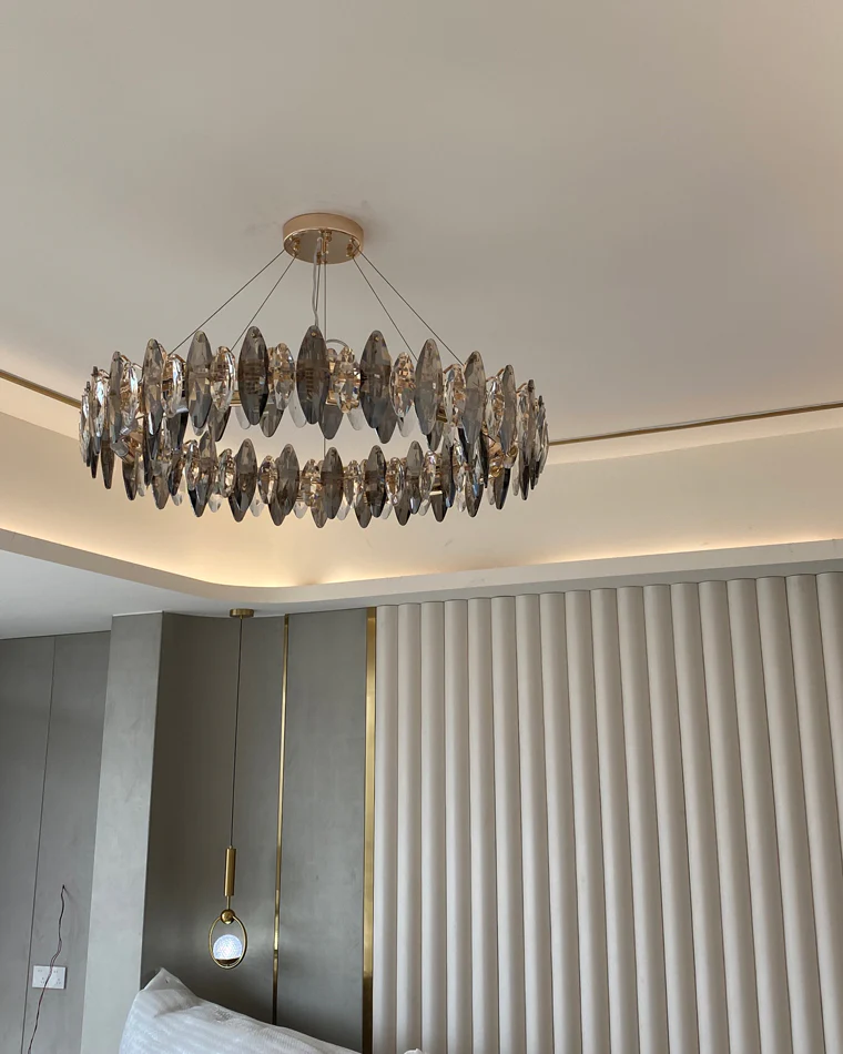 WOMO Smoked Crystal Round Chandelier-WM2187 - Image 52