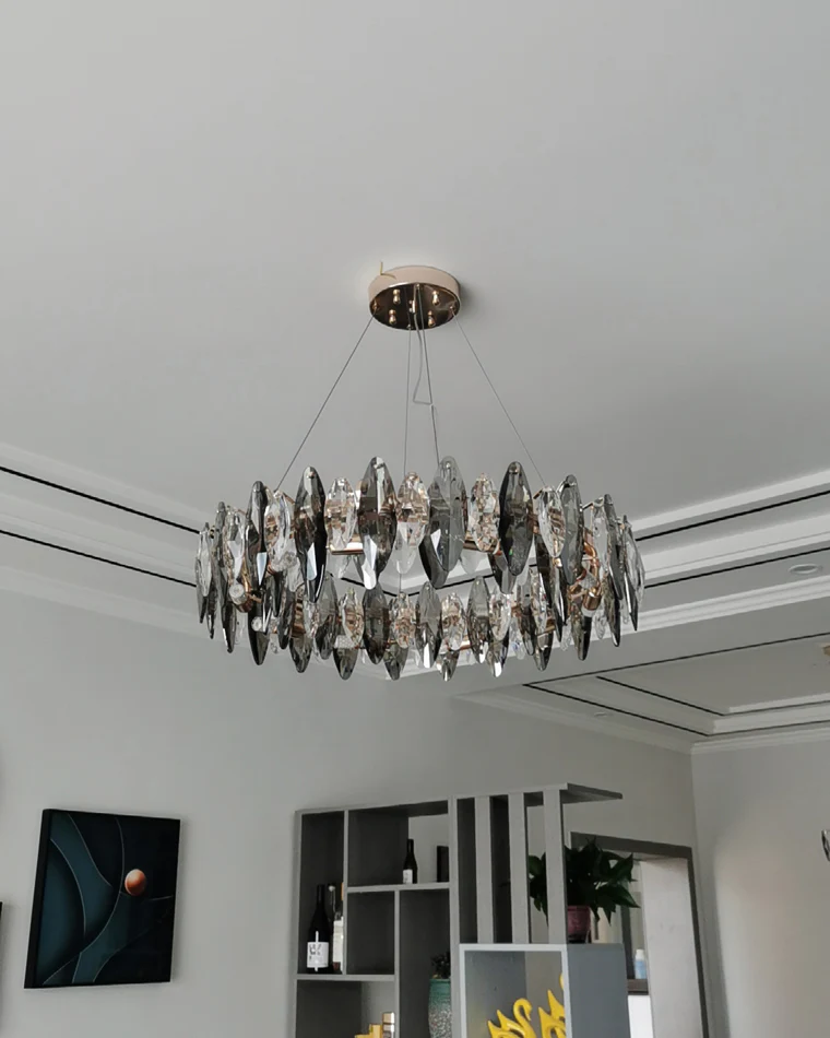 WOMO Smoked Crystal Round Chandelier-WM2187 - Image 53