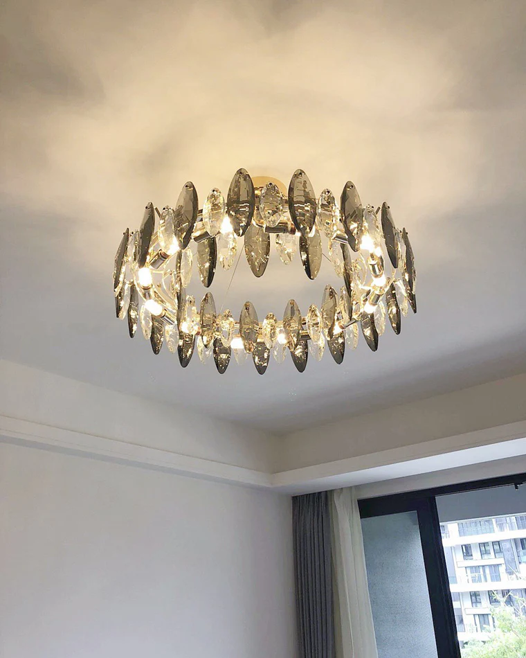 WOMO Smoked Crystal Round Chandelier-WM2187 - Image 54