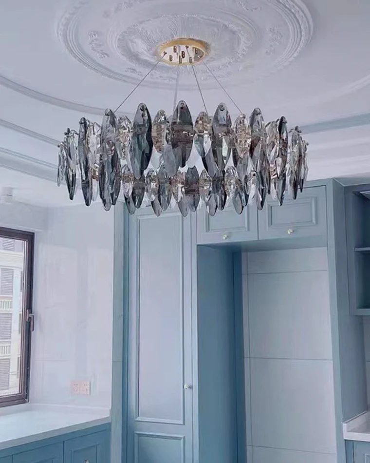 WOMO Smoked Crystal Round Chandelier-WM2187 - Image 57