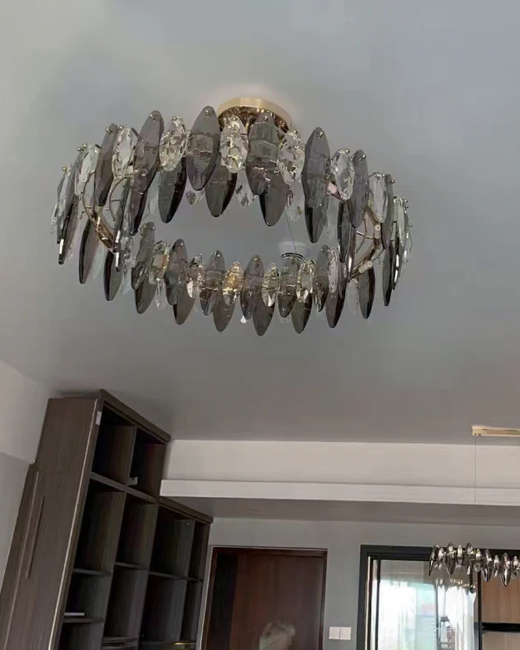 WOMO Smoked Crystal Round Chandelier-WM2187 - Image 59