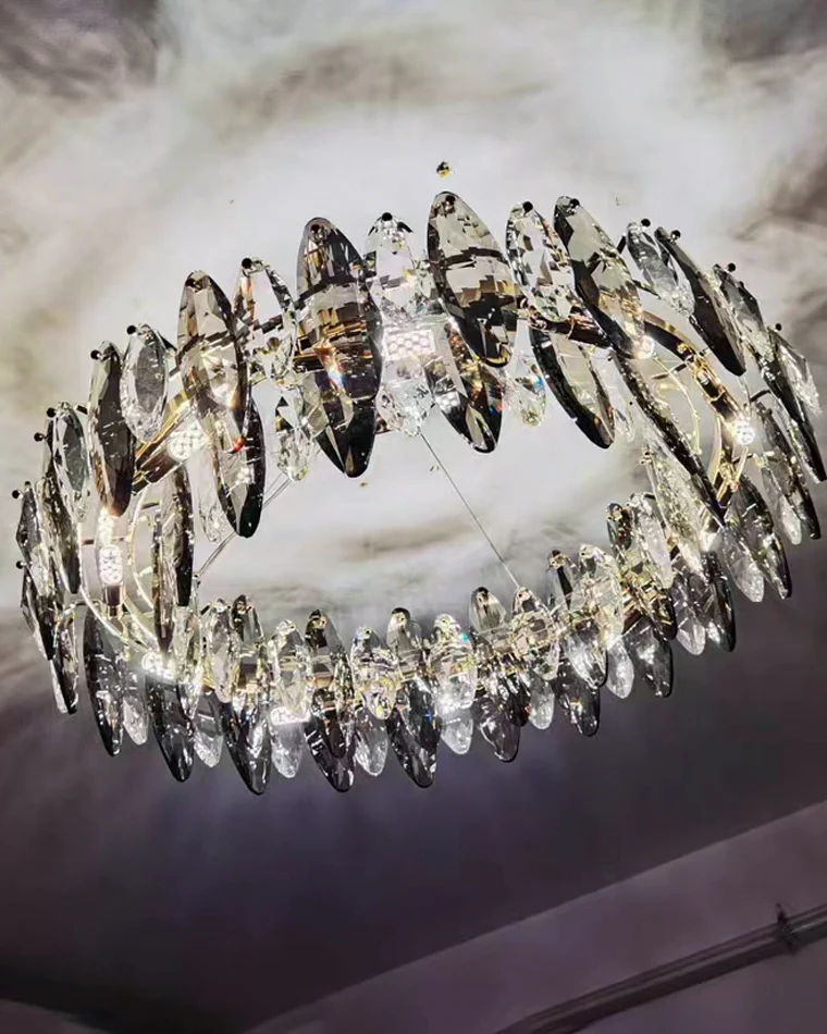 WOMO Smoked Crystal Round Chandelier-WM2187 - Image 60
