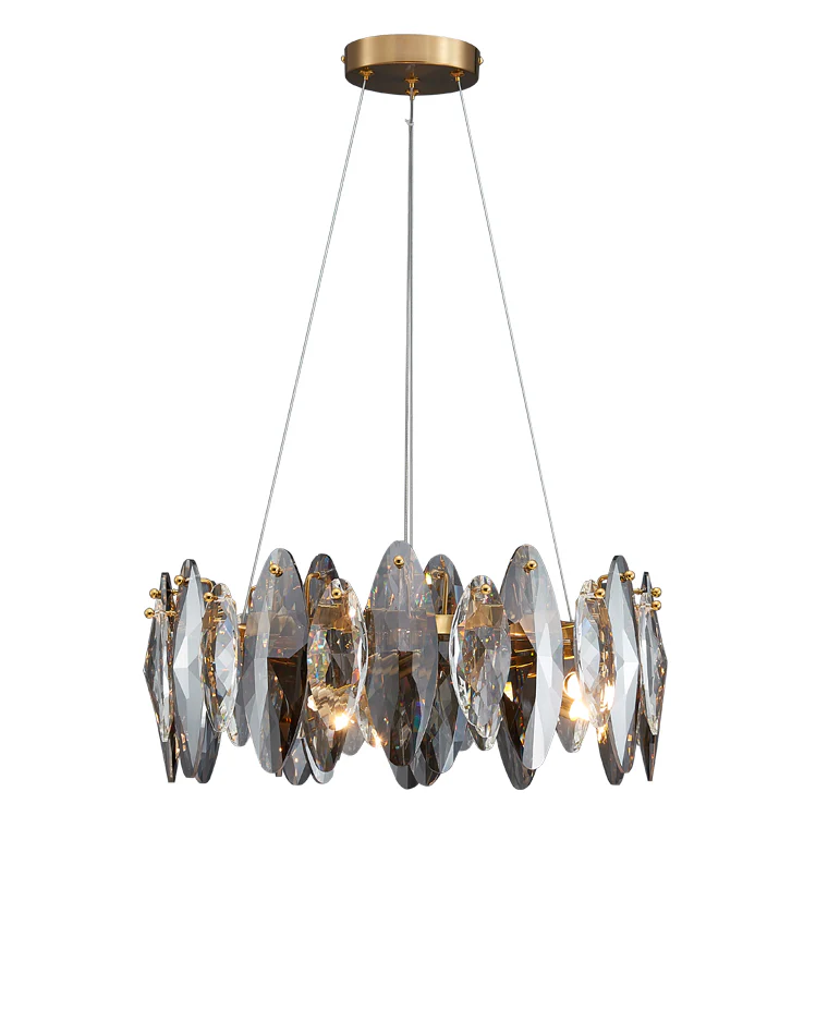 WOMO Smoked Crystal Round Chandelier-WM2187 - Image 61